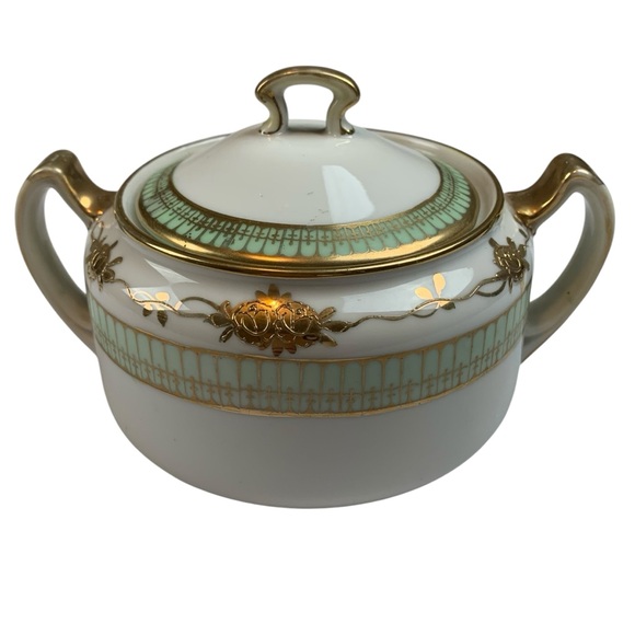 Nippon Hand Painted Moriage Sugar Bowl - Picture 8 of 14